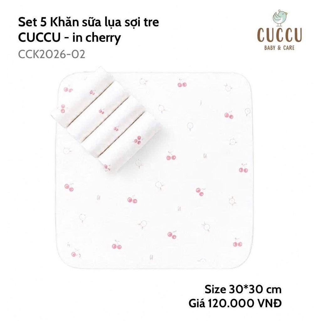 (Nhùn nhùn)Khăn sữa sợi tre CUCCU dành cho bé