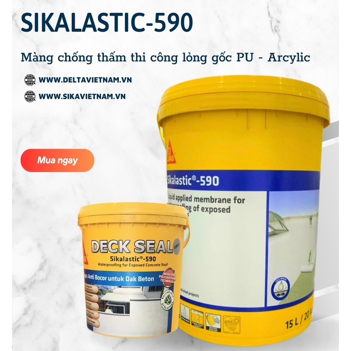 Sika lastic 590_ Thùng 20kg _(Hàng chuẩn hãng) (tặng 1 lu lăn sơn)