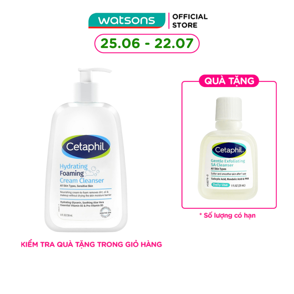Sữa Rửa Mặt Cetaphil Hydrating Cream Cleanser 236ml