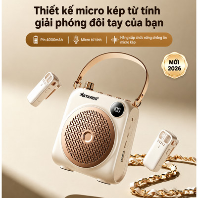 Máy trợ giảng không dây StarGO CPS-02 kèm 2 micro không dây - Màu Be