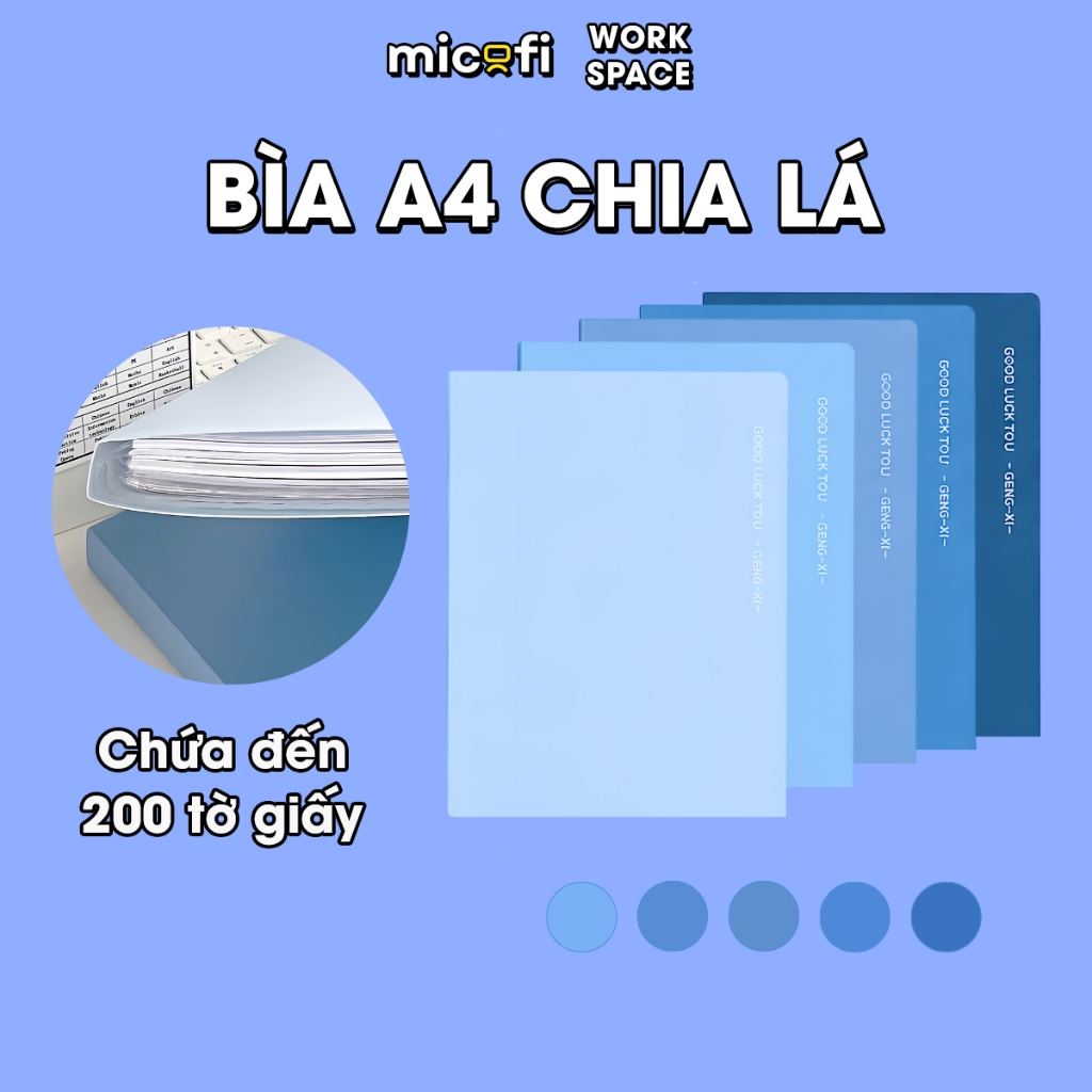 Bìa Đựng Tài Liệu Micofi, File Lá Đựng Tài Liệu A4, Binder A4 Nhiều Ngăn, Bìa Cứng, Sơ Mi Nhựa Lưu T