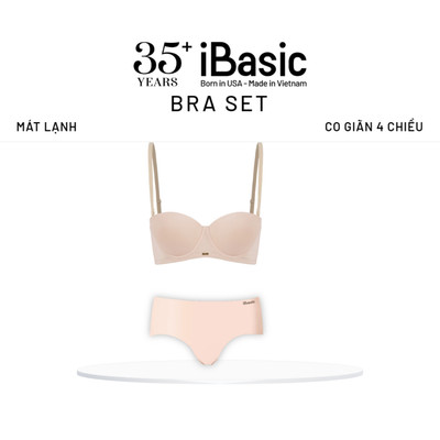 [MUA ÁO TẶNG QUẦN] Bộ đồ lót nữ iBasic áo ngực có gọng mút mỏng và quần lót không đường may thoáng khí BRAW162+V119
