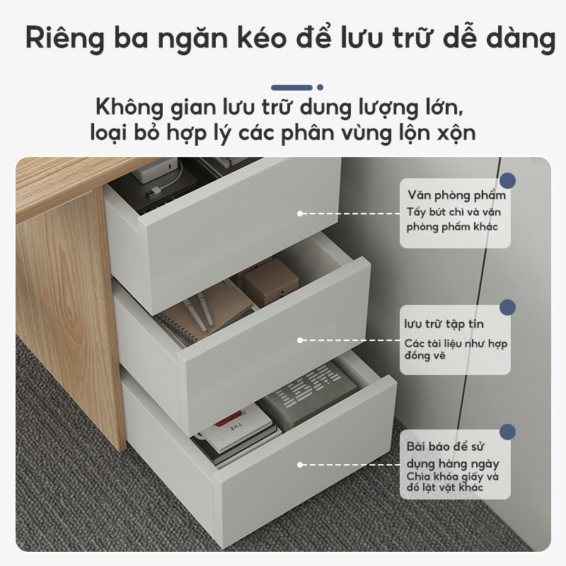 Bali Bàn Làm Việc Bàn Máy Tính Có Ngăn Kéo Kệ Lưu Trữ Khung Thép Chắc Chắn Mặt Bàn Rộng | BigBuy360 - bigbuy360.vn