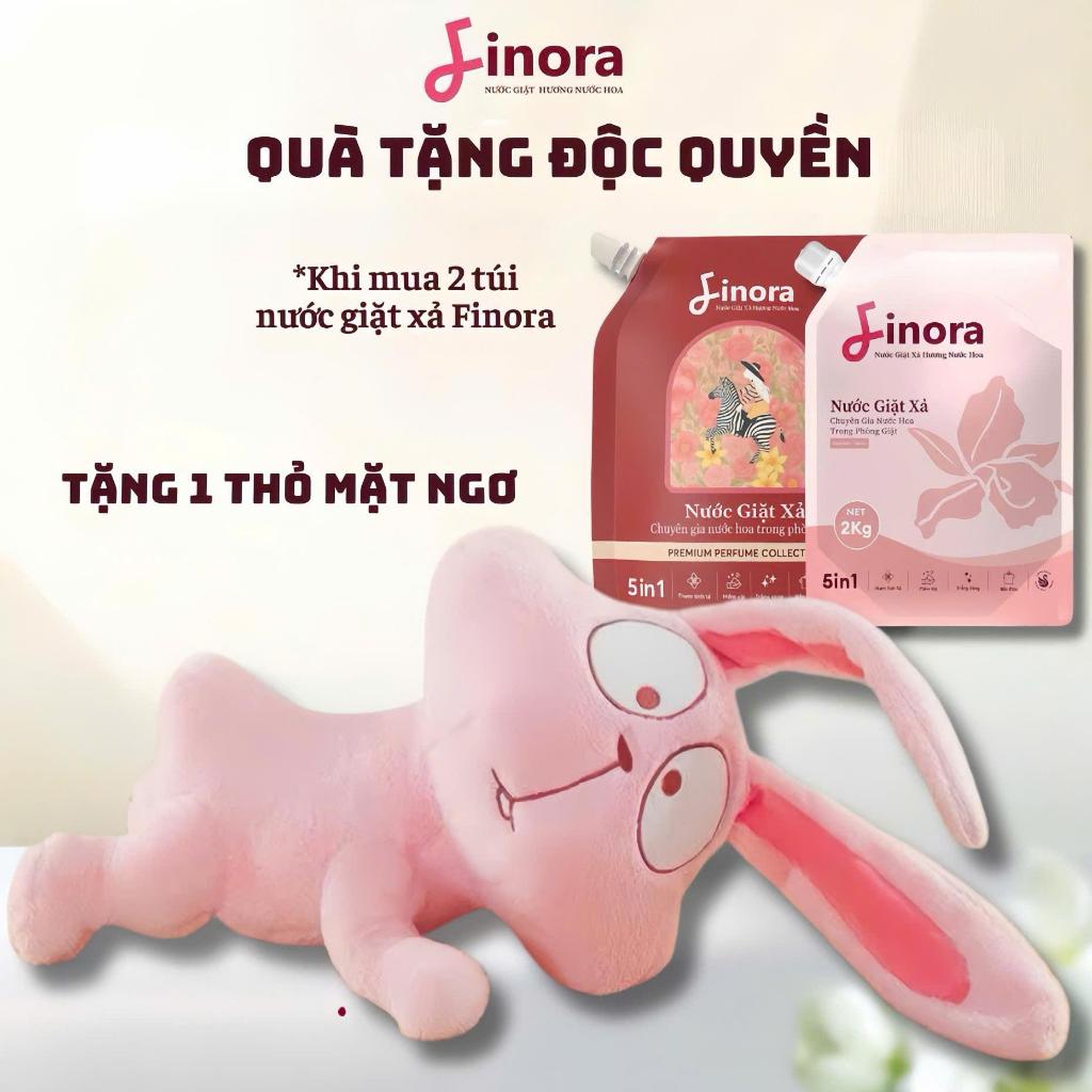 [Tặng 1 Thỏ Ngáo Ngơ Hồng Khổng Lồ] - Combo 2 Túi Nước Giặt Finora Hương Nước Hoa Tổng 3kg