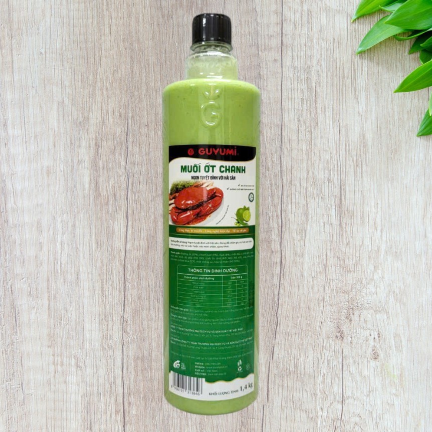GUYUMI [CHAI XANH LỚN 1.4 Kg] MUỐI ỚT CHANH CHẤM HẢI SẢN GUYUMI Chilli Salt Dipping Sauce For Seafoo