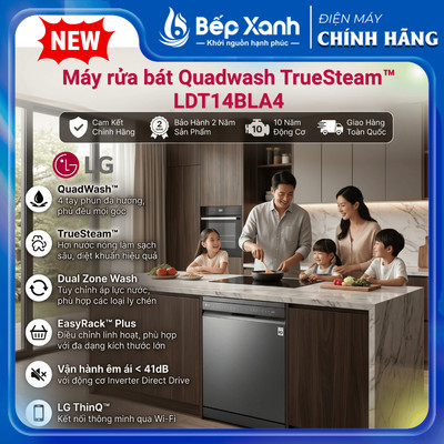 [Tặng 30 viên PINECARE] Máy Rửa Chén 14 Bộ Độc Lập LG LDT14BLA4 Màu đen - Điều Khiển Cảm Ứng
