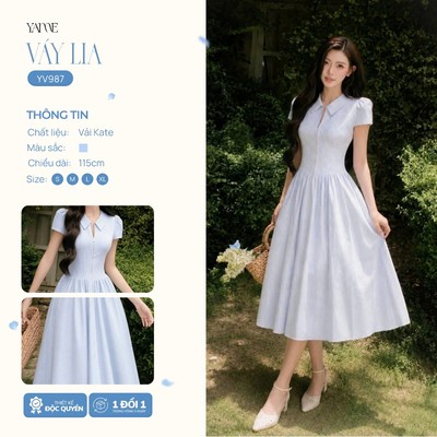 Váy Thiết Kế Nữ YAME Dáng Dài 115cm Cố Điệu Có Khóa Kéo, Đầm Công Sở Thanh Lịch, Váy Dự Tiệc Sang Trọng - LIA YV987