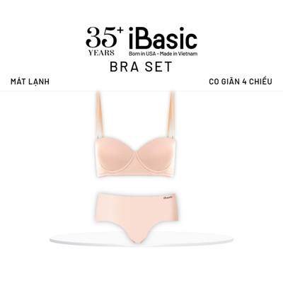 [MUA ÁO TẶNG QUẦN] Bộ đồ lót nữ iBasic áo ngực có gọng mút dày và quần lót không đường may thoáng khí BRAW163+V119