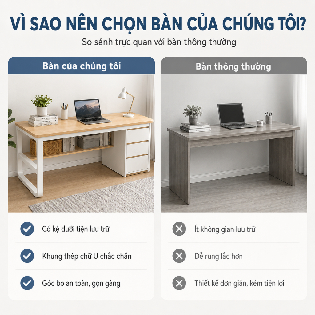 Bali Bàn Làm Việc Bàn Máy Tính Có Ngăn Kéo Kệ Lưu Trữ Khung Thép Chắc Chắn Mặt Bàn Rộng | BigBuy360 - bigbuy360.vn
