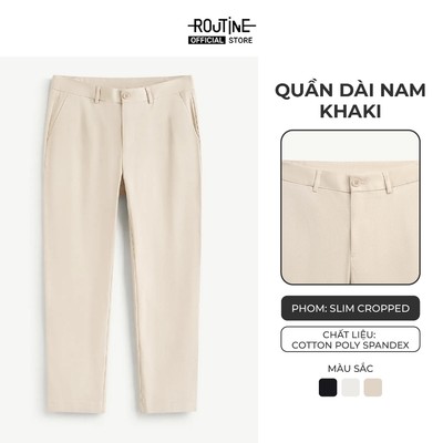 Quần Dài Nam Kaki Form Slim Cropped - Routine 10S25PCA018