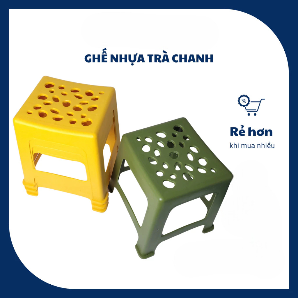 [FURNI HOME] Ghế nhựa trà chanh, ghế đẩu màu xanh, vàng, cam Gia Long ngồi quán nướng, trà sữa, trà 