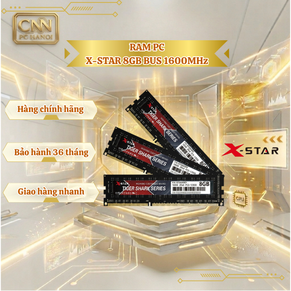 RAM Máy Tính XSTAR 8GB (1x8Gb) BUS 1600-3200MHz DDR3 DDR4 New - Bảo hành 36 Tháng