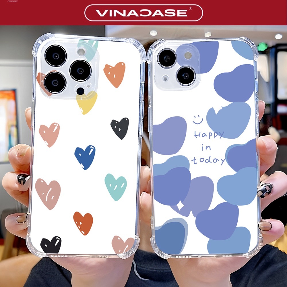 Ốp Lưng IPhone 17 Pro Max/16 Pro Max/15 Pro Max/14 Pro Max/13 Dẻo Trong Trái Tim BST1