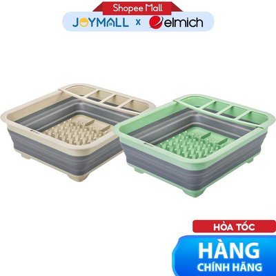 Rổ đựng chén đĩa gấp gọn Elmich EL8412, Hàng chính hãng, chất liệu nhưạ PP, có nhiều ngăn, nhanh ráo nước - JoyMall