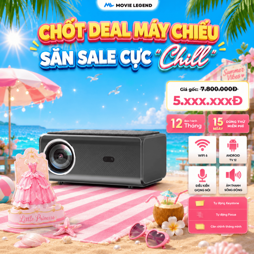 [ NEW 2026 ] Máy Chiếu H8 Pro Max Version 2 - Movie Legend  - Full HD 1080P - Hỗ Trợ 4K