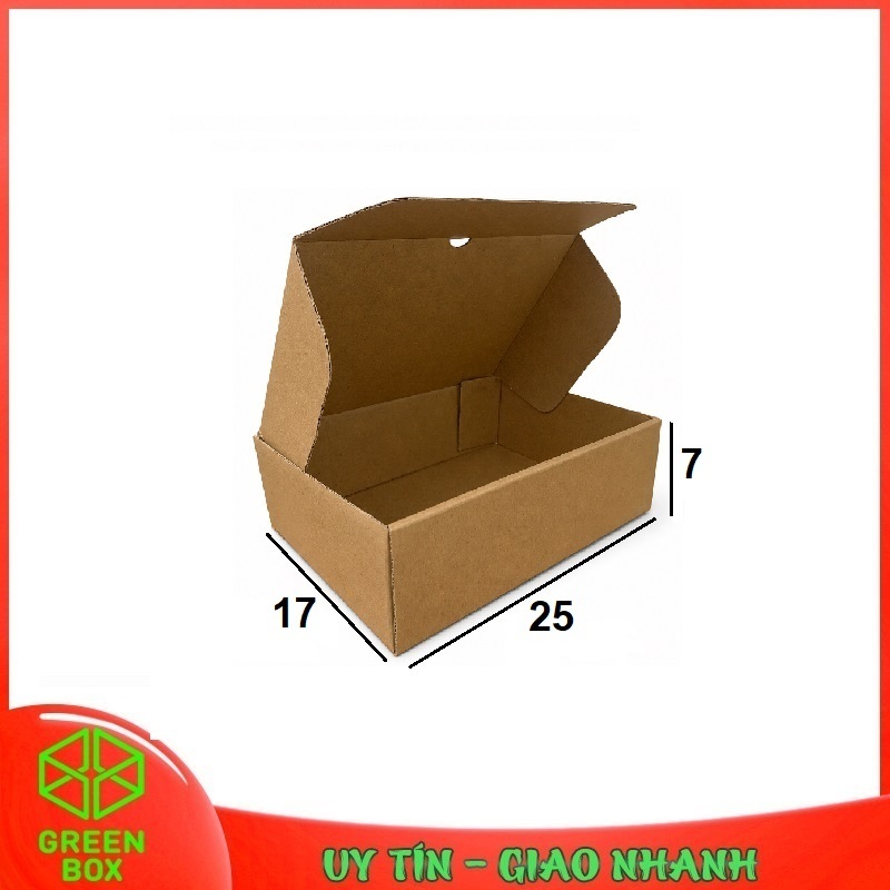 Hộp giấy carton nắp gài size 25x17x7 combo 20 hộp
