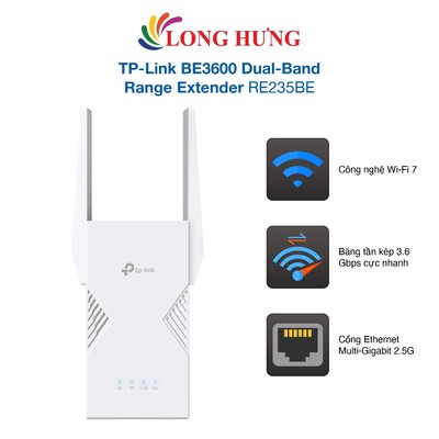 Bộ mở rộng sóng Wifi 7 TP-Link BE3600 Dual-Band Range Extender RE235BE - Hàng chính hãng