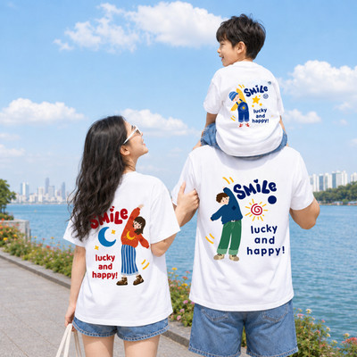 Áo phông gia đình LOZA KIDS in Smile đáng yêu - Áo đồng phục gia đình – Mã GĐ012