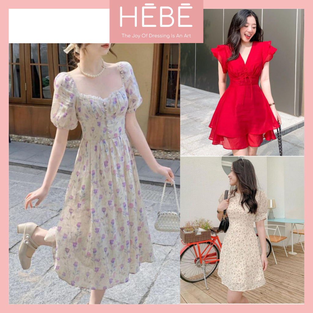 [BST HÈ HEBE] Set bộ nữ, Váy nữ phong cách vintage chất liệu mềm mại thoáng mát phù hợp diện hàng ng