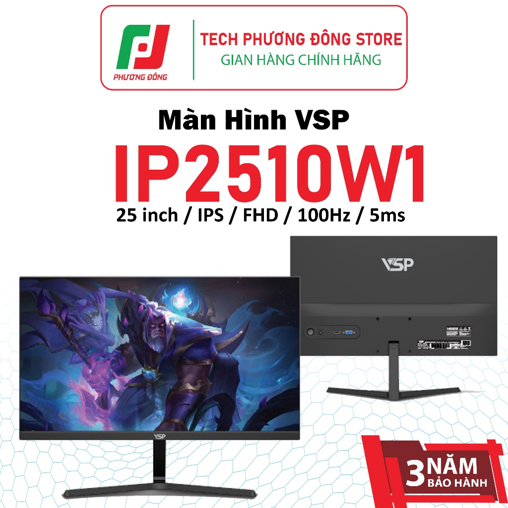 Màn hình VSP IP2510W1 25inch IPS FHD 100Hz 5ms | Chính Hãng | Bảo Hành 36 Tháng