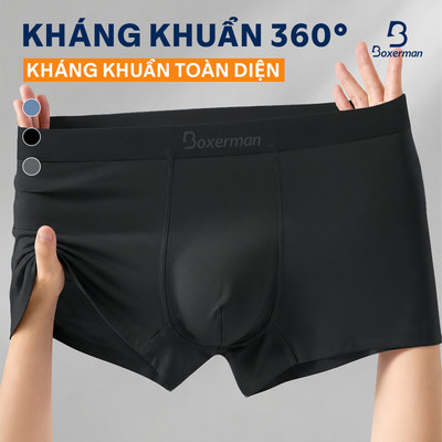 Combo 3 Quần boxer nam NATURAL cao cấp thoáng khí gỗ sồi mềm mại kháng khuẩn BOXERMAN