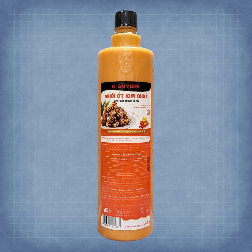GUYUMI << CHAI ĐỎ LỚN 1.4 Kg >> MUỐI ỚT KIM QUẤT CHẤM HẢI SẢN GUYUMI Chilli Salt Dipping Sauce For S