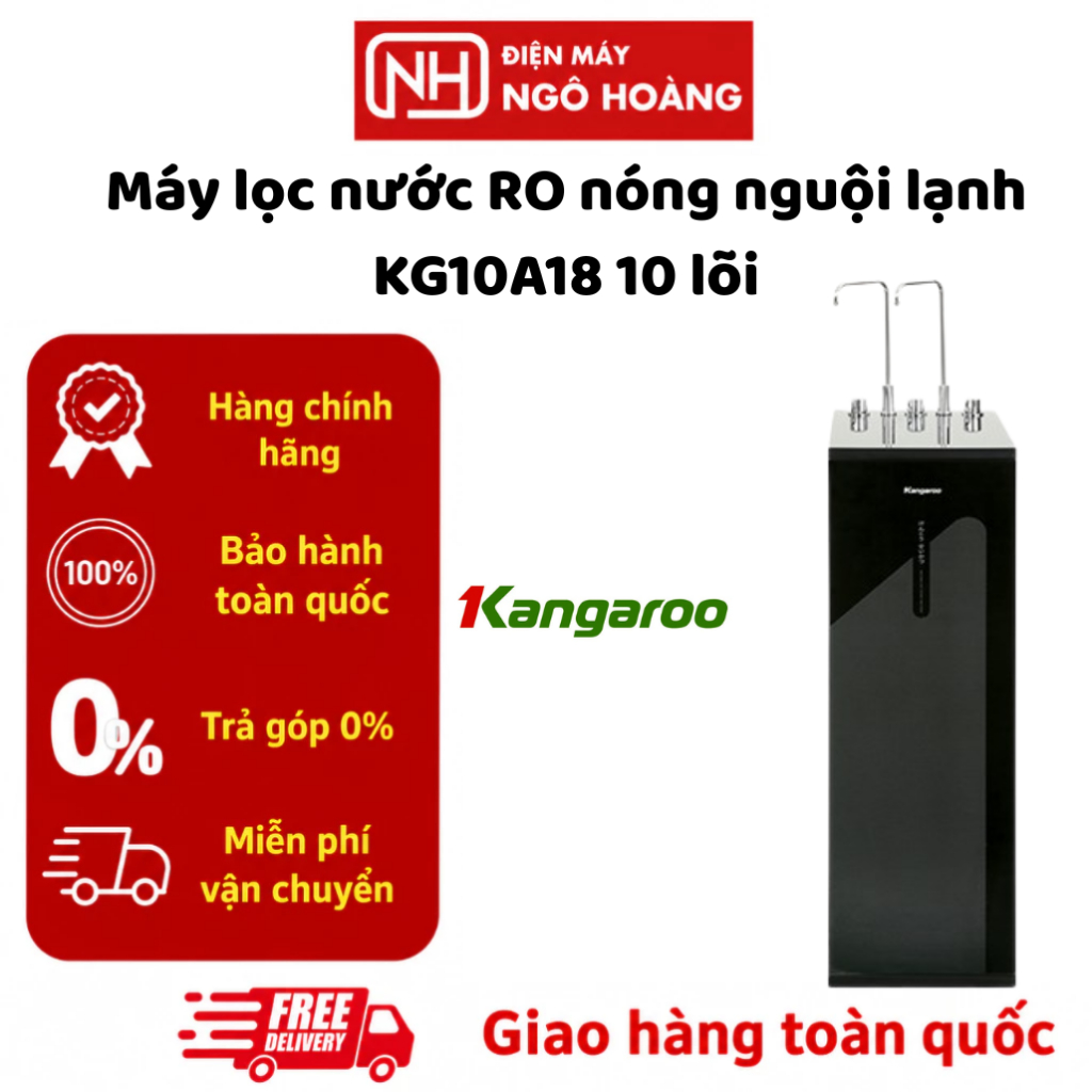 KG10A18 - Máy lọc nước RO nóng nguội lạnh Kangaroo KG10A18 10 lõi Hydrogen chính hãng, làm lạnh bằng