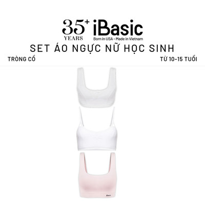 Set 3 Áo ngực nữ học sinh tròng cổ từ 10 tuổi đến 15 tuổi iBasic - Deal Độc Quyền
