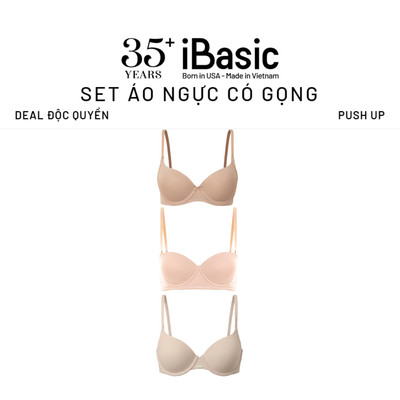 Set 3 Áo ngực có gọng mút vừa trơn iBasic - Deal Độc Quyền