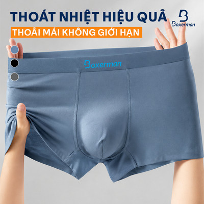 Combo 3 Quần lót nam boxer gỗ sồi NATURAL kháng khuẩn BOXERMAN