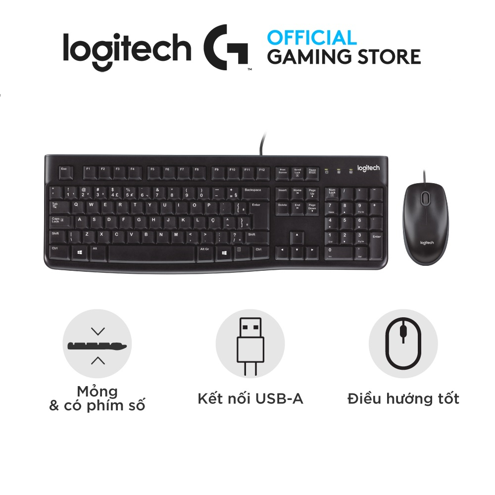 Logitech MK120 USB Wired Keyboard and Mouse Combo