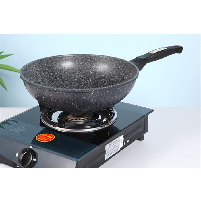 Chảo nhôm sâu lòng chống dính vân đá ĐÁY TỪ 30 cm Kangaroo KG922L - Hàng chính hãng, chuẩn đẹp, tiện