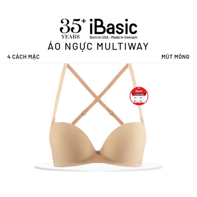 Áo ngực su đúc gọng dẻo mút dày dây chéo 4 cách mặc iBasic Multiway BRAW117