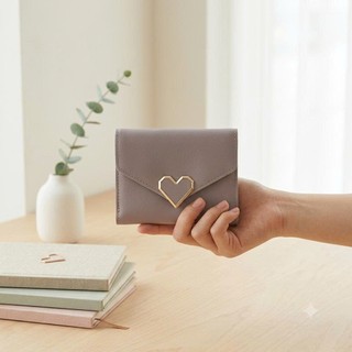( hàng sẵn ) ví nữ giá rẻ cầm tay mini nhỏ gọn nhiều ngăn bỏ túi thời trang hàn quốc trái tim
