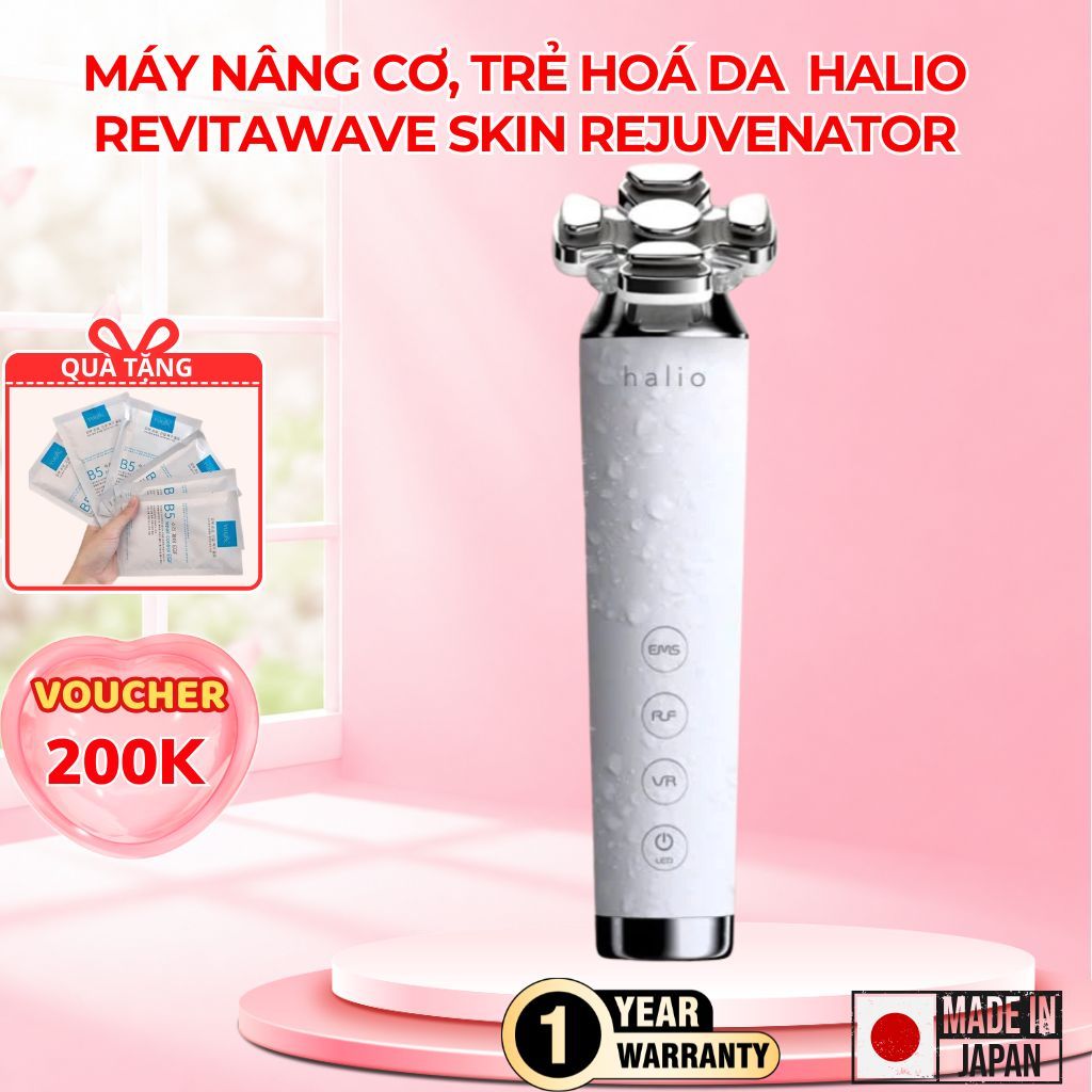 Máy Nâng Cơ, Giảm Mỡ Mặt & Trẻ Hoá Da kết hợp Ánh Sáng Sinh Học Halio RevitaWave Skin Rejuvenator