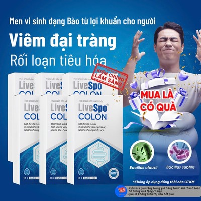Combo 6 Hộp Bào tử lợi khuẩn LiveSpo Colon dùng cho Viêm Đại Tràng, Tiêu chảy, Táo bón(10 ống)