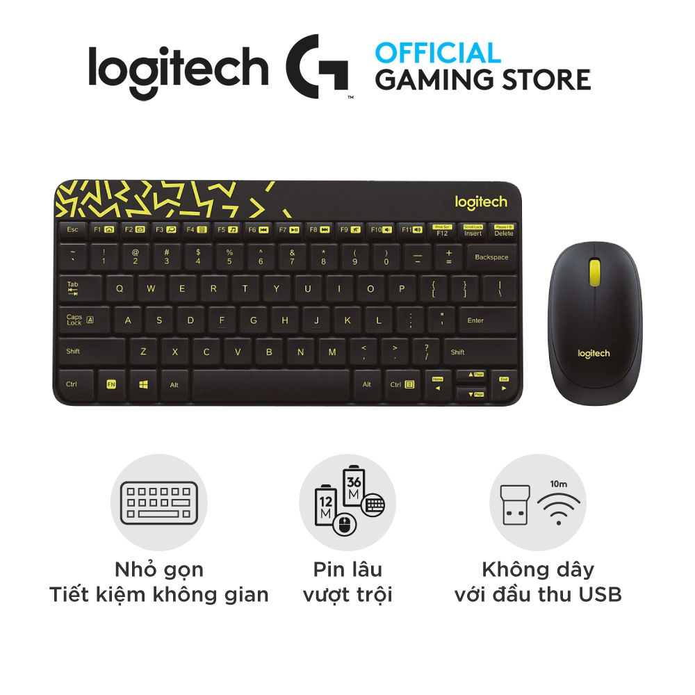 Logitech MK240 Compact Wireless Keyboard and Mouse Combo - 2.4 GHz Wireless