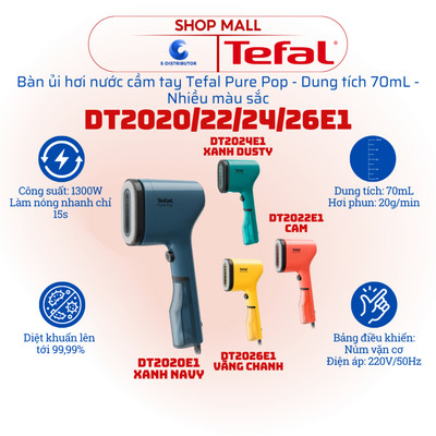 [HỎA TỐC] Bàn ủi hơi nước cầm tay Tefal Pure Pop DT2020E1/DT2022E1/DT2024E1/DT2026E1 - 1300W