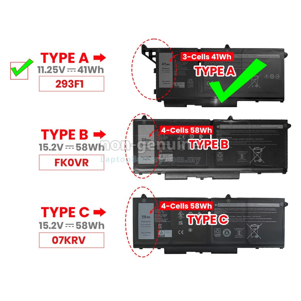 Pin laptop thay thế cho Dell Latitude 7330 7430 7530, Latitude 5330 5430 (Gen 12), Latitude 5430 553