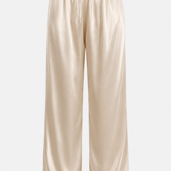 Quần Lụa Suông Dài Dây Rút Thời Trang Nữ Silk Lounge Pants NaviFa