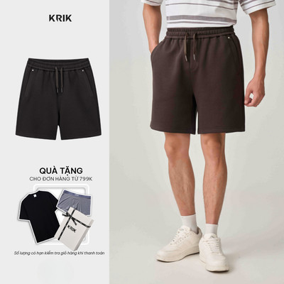 Quần Short Nỉ Nam KRIK Form Classic Chất Vải Thấm Hút Tốt Thiết Kế Trẻ Trung Hiện Đại QS8175