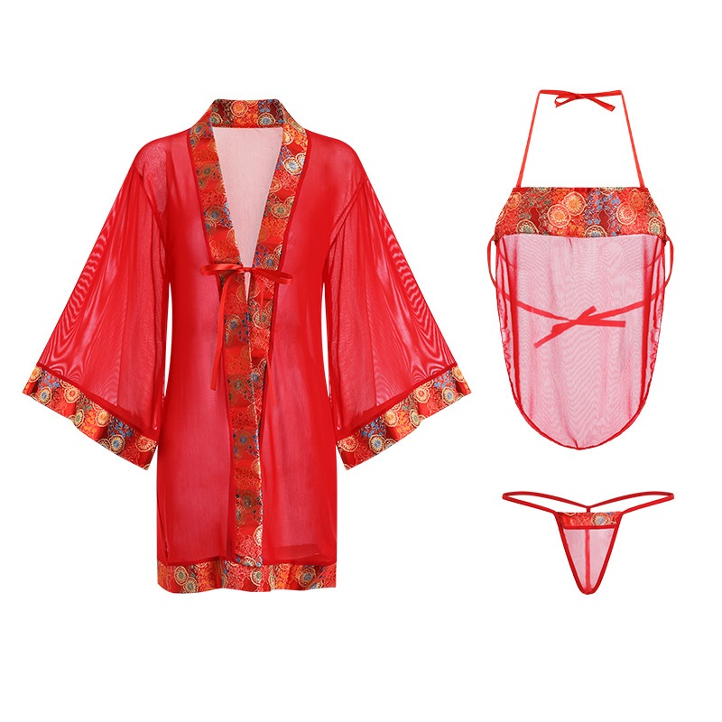 Set áo choàng + yếm Cosplay mỹ nhân Trung Hoa quyến rũ, Đồ ngủ nữ cosplay cổ trang gợi cảm DN26