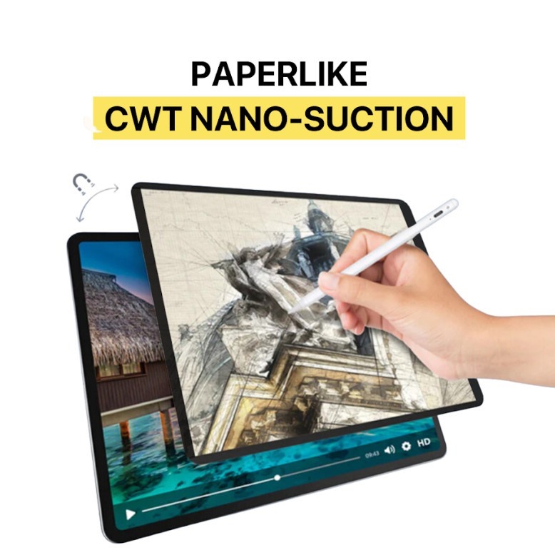Dán màn hình i.p.ad PAPERLIKE NANO/NHÁM dán hàng chính hãng mặt nhám, tạo cảm giác viết vẽ chân thật