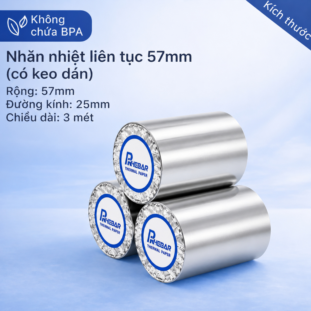 Giấy In Hóa Đơn Nhiệt Cao Cấp K57x40 / K80x50– Giấy In Rõ Nét- In Hóa Đơn Bán Hàng- Dùng Cho Máy POS