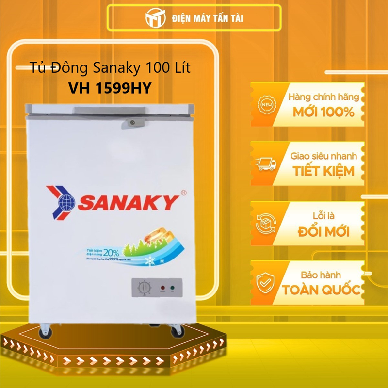 (HCM) - VH-1599HY / VH-1599HYK / VH-1599HYKD - Tủ đông SANAKY 100 lít 1 NGĂN đông KHÔNG INVERTER