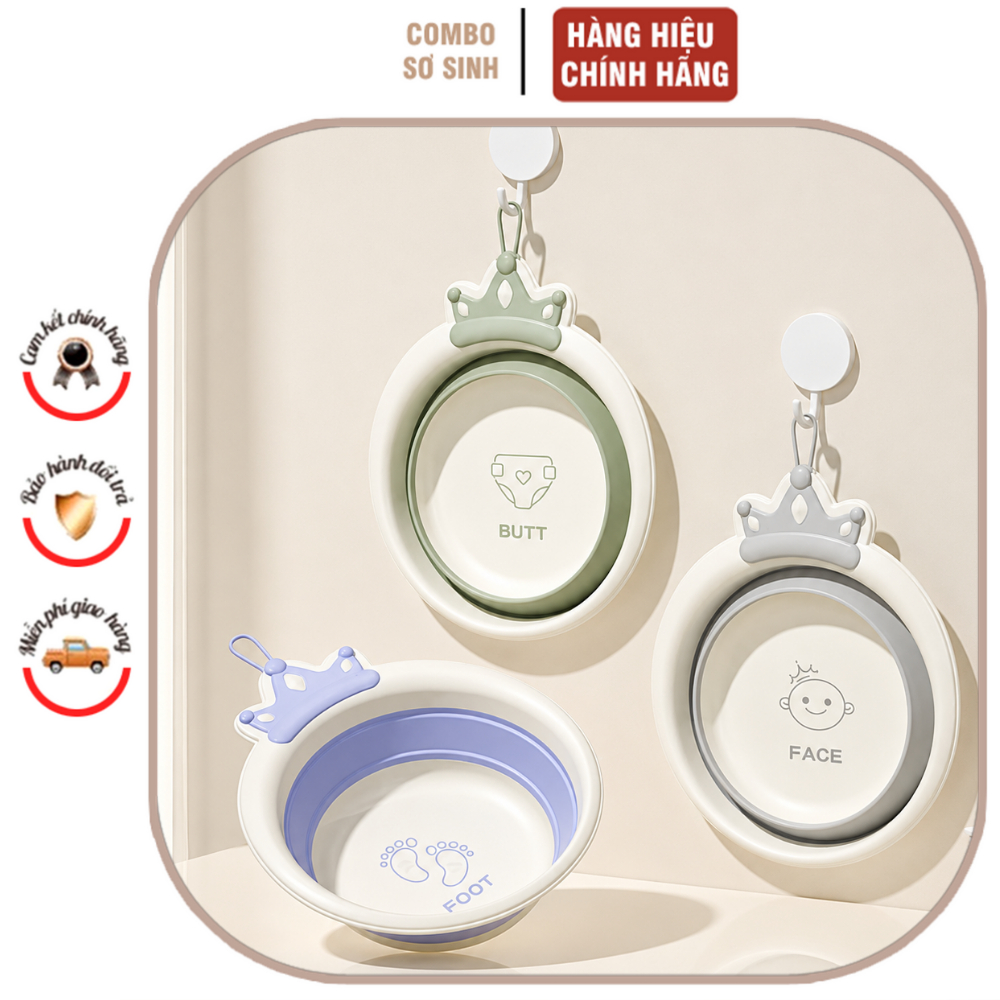 Chậu rửa mặt gấp gọn  BR035 cho bé Chậu đựng nước trái cây đa năng gấp gọn chất liệu cao cấp