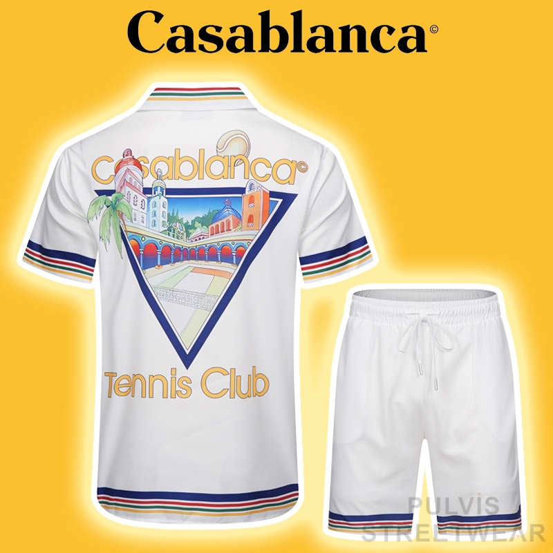 ⚡️[Hight Quality] - Set Áo sơ mi/Quần short CASABLANCA Tennis Club Bowling Shirt, Set bộ đi biển nam