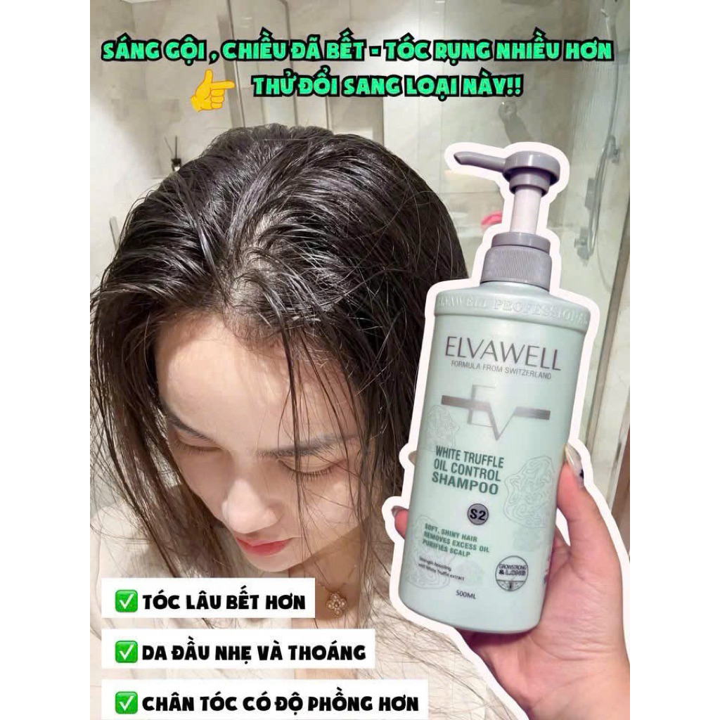 Bộ dầu gội xả EVAWELL xanh - White Truffle 500ml/chai