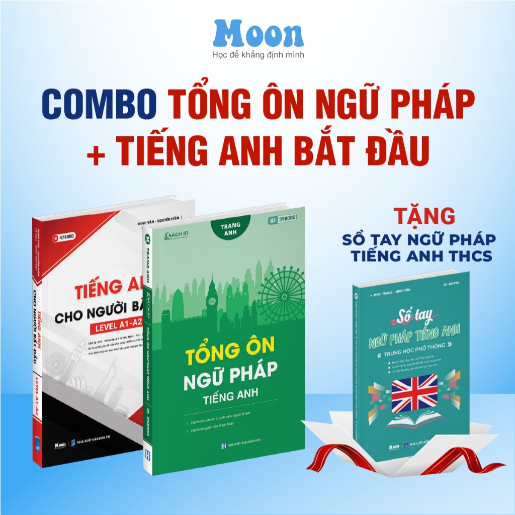 Sách học giải thích ngữ pháp Tiếng anh từ 0 đến 8+ moonbook