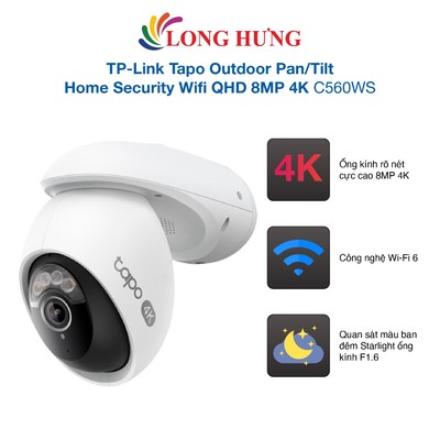 Camera ngoài trời TP-Link Tapo Outdoor Pan/Tilt Home Security Wifi QHD 8MP 4K C560WS - Hàng chính hãng